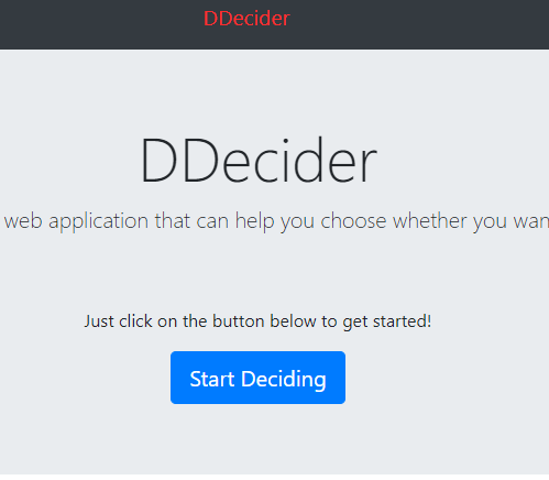 date decider website screenshot