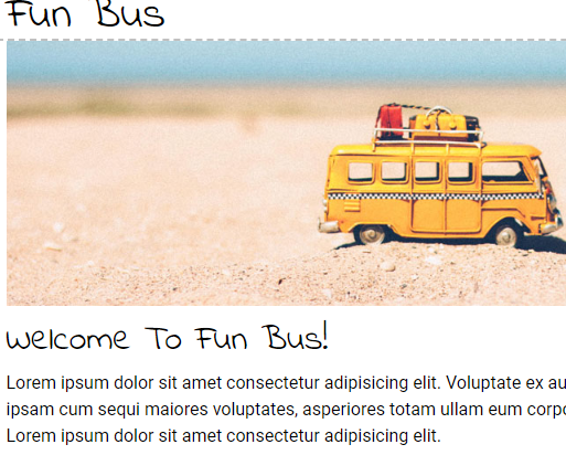 screenshot of funbus website